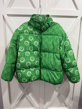 RARE Green Smiley Face Puffer Jacket by Native Youth